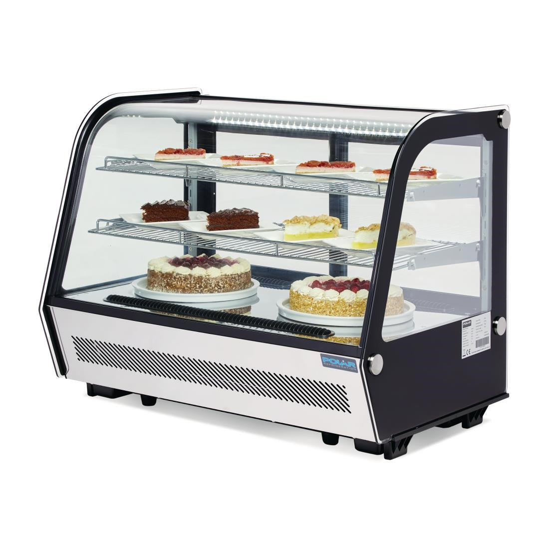 Polar G-Series Energy Efficient Countertop Food Display Fridge Black 160Ltr