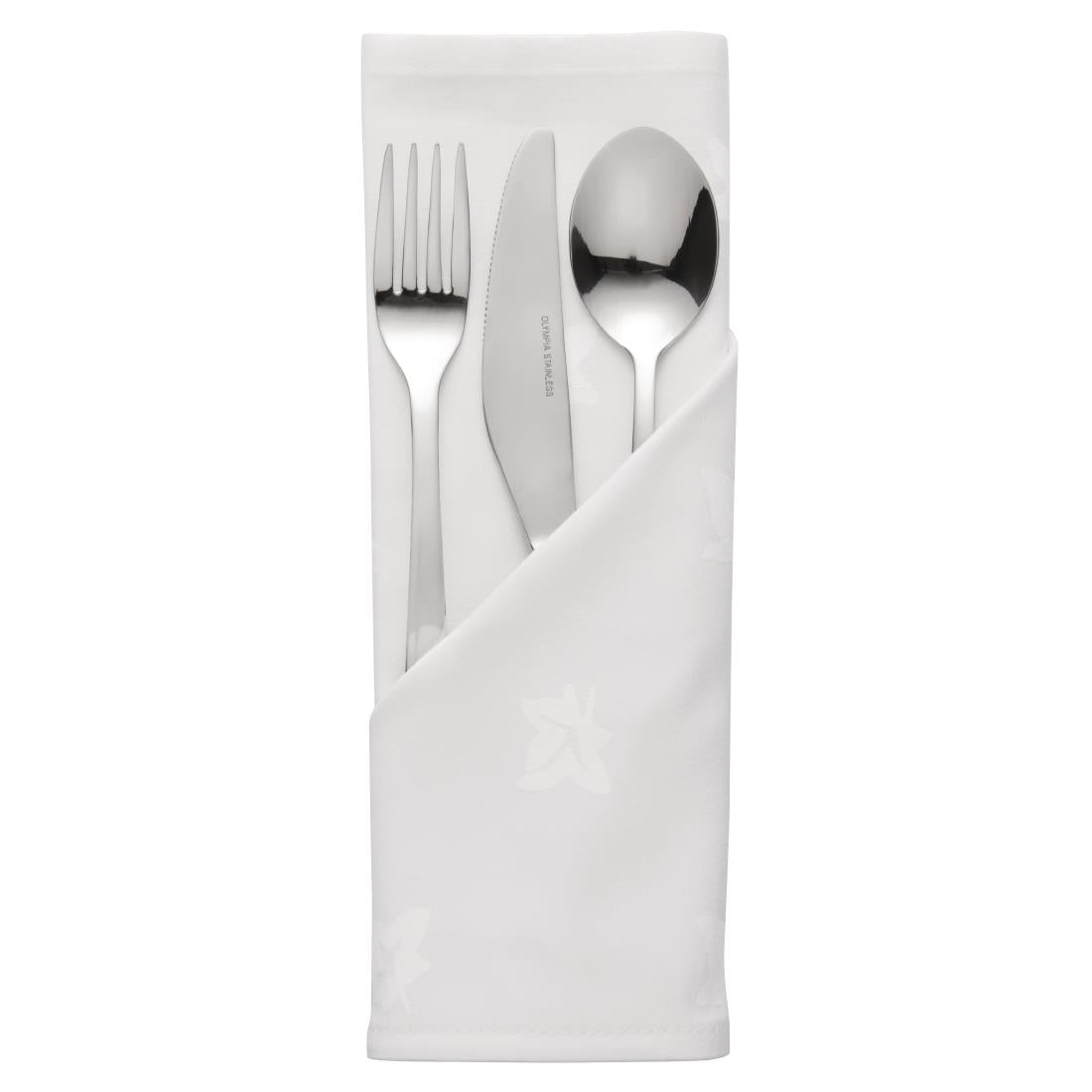 Mitre Luxury Luxor Cotton Napkins Ivy Leaf White 450 x 450mm (10 Pack)