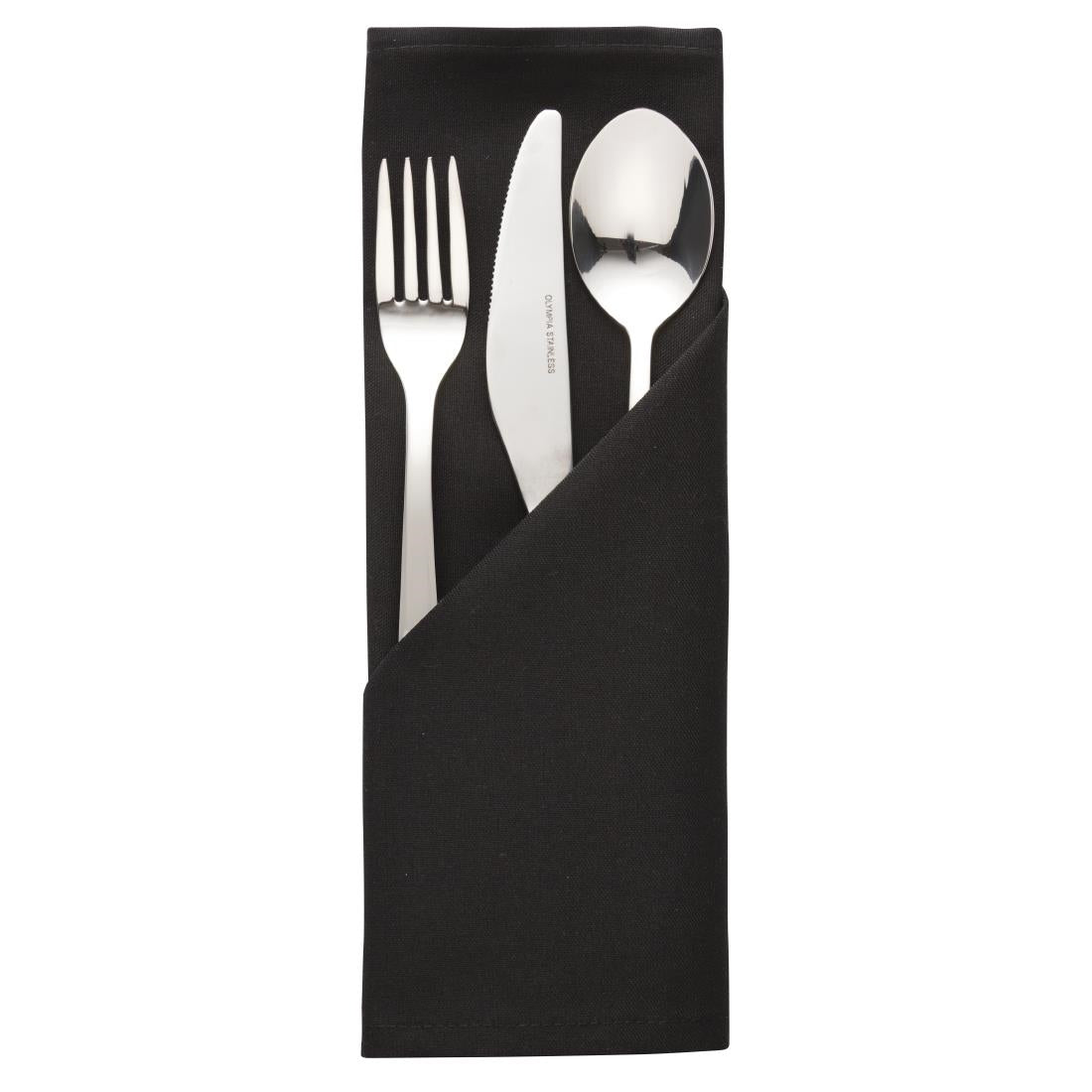 Occasions Polyester Napkins Black (10 Pack)