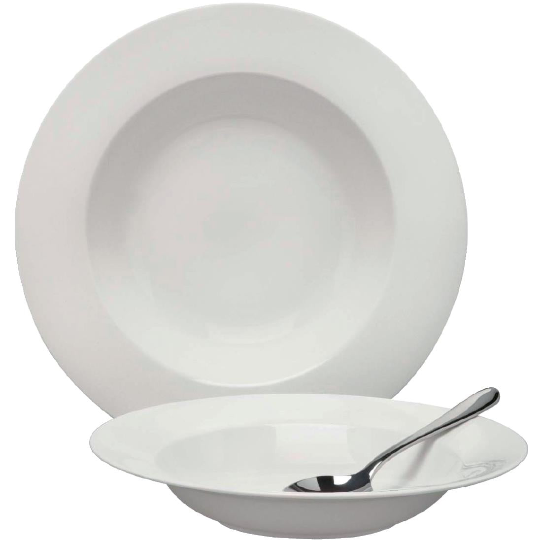 Elia Glacier Fine China Rimmed Pasta/Soup Bowls 240mm (6 Pack)