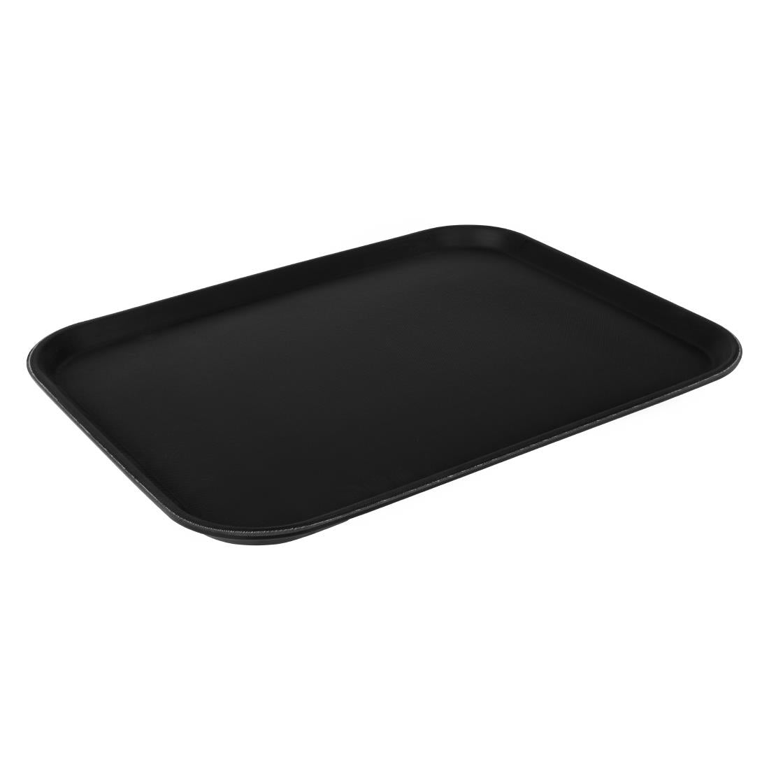 Beaumont Plastic Rectangular Non-Slip Tray Black 381x512mm