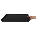 Beaumont Plastic Rectangular Non-Slip Tray Black 381x512mm