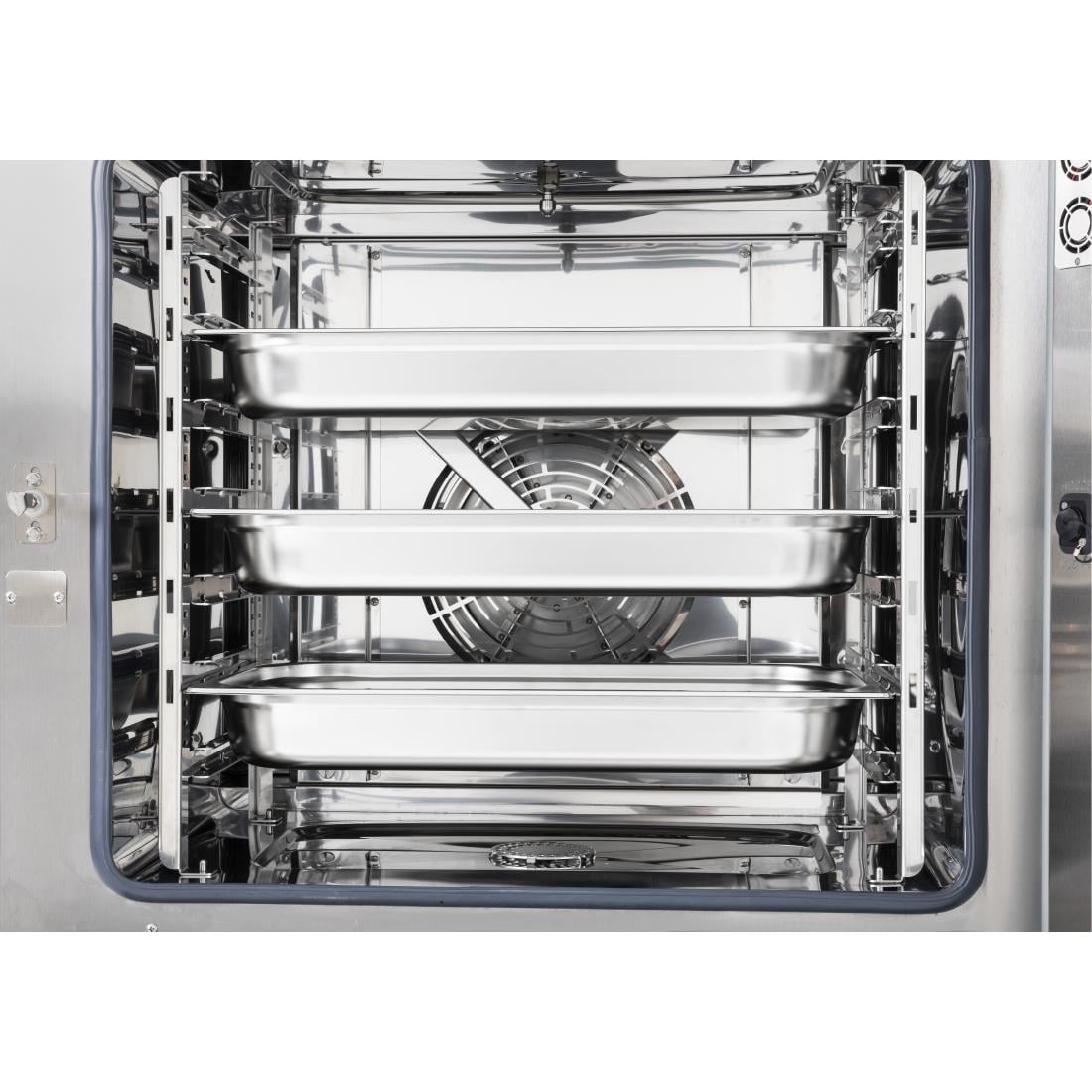 Buffalo Freestanding Smart Touchscreen Combi Oven 7x GN 1/1 with Installation Kit & Extraction Hood