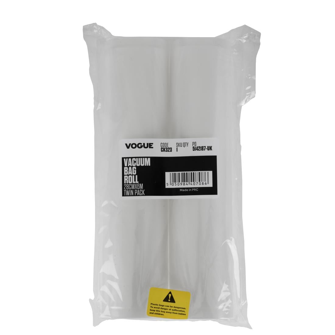 Vogue Embossed Vacuum Pack Bag Roll 280mm Twin Pack