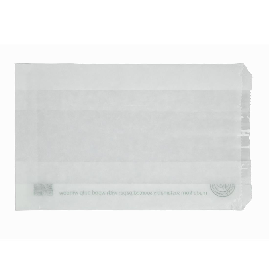 Vegware Compostable Glassine Hot Food Bags with NatureFlex Window Large ( 500 Pack)