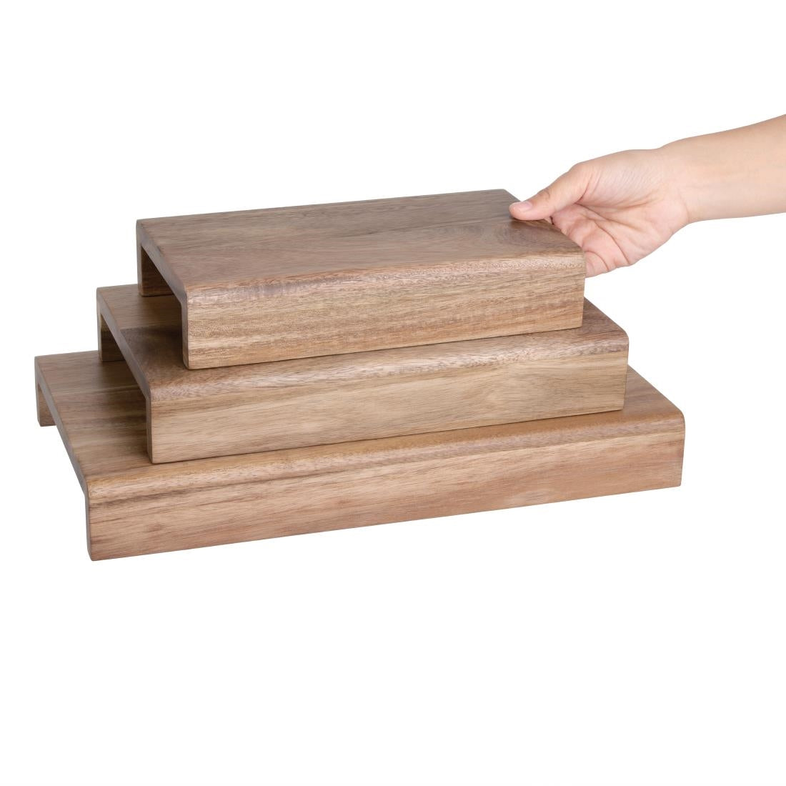 Olympia Acacia Wood Riser Set (3 Pack)