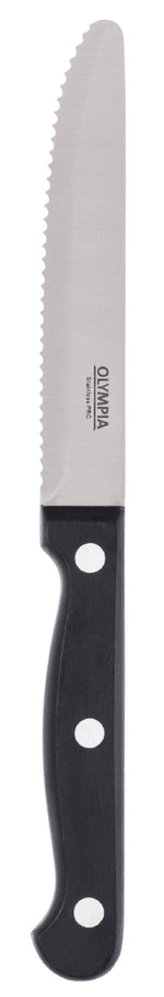 Olympia Taverna Rounded Steak Knives with Black Handles (12 Pack)