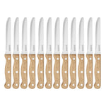 Olympia Rounded Steak Knives with Acacia Wood Handles 110mm (12 Pack)