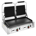 Buffalo Double Contact Grill Flat Base Ribbed Top Plate