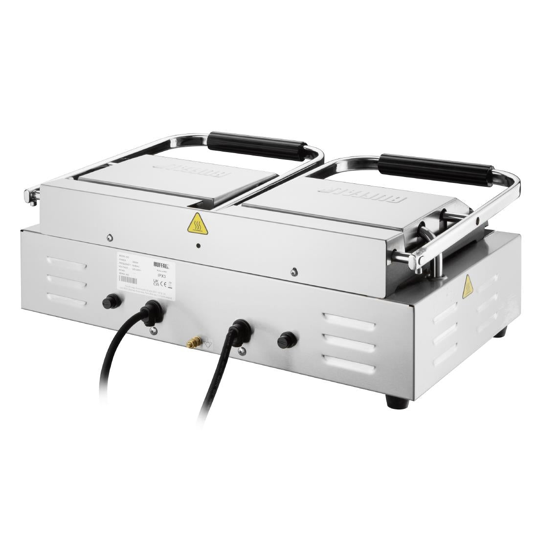 Buffalo Double Contact Grill Flat Base Ribbed Top Plate