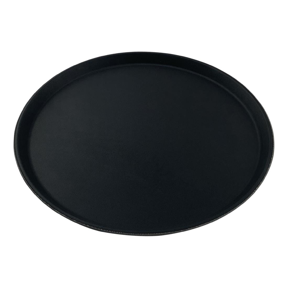 Beaumont Plastic Non-Slip Round Tray Black 280mm