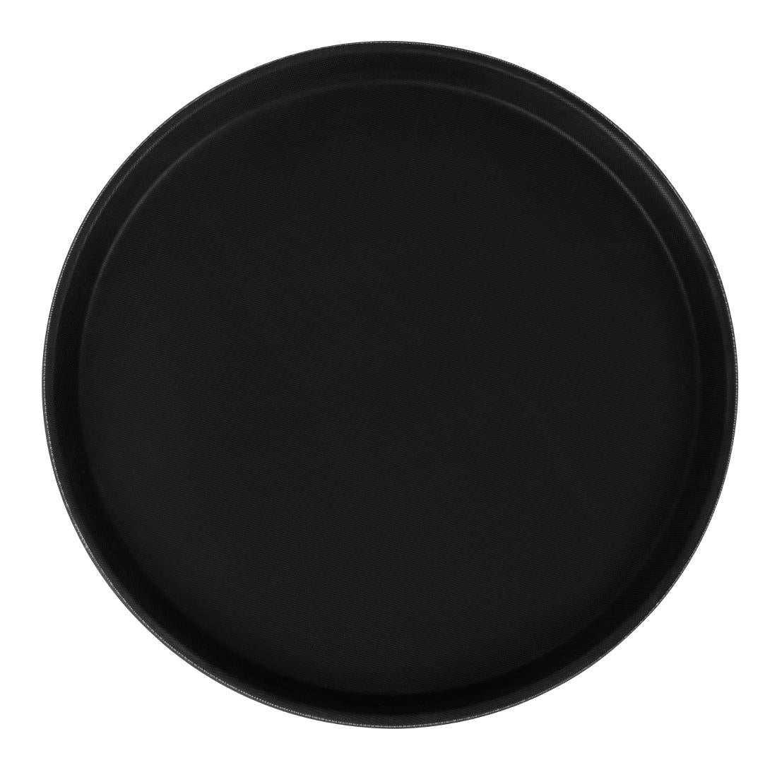 Beaumont Plastic Non-Slip Round Tray Black 355mm