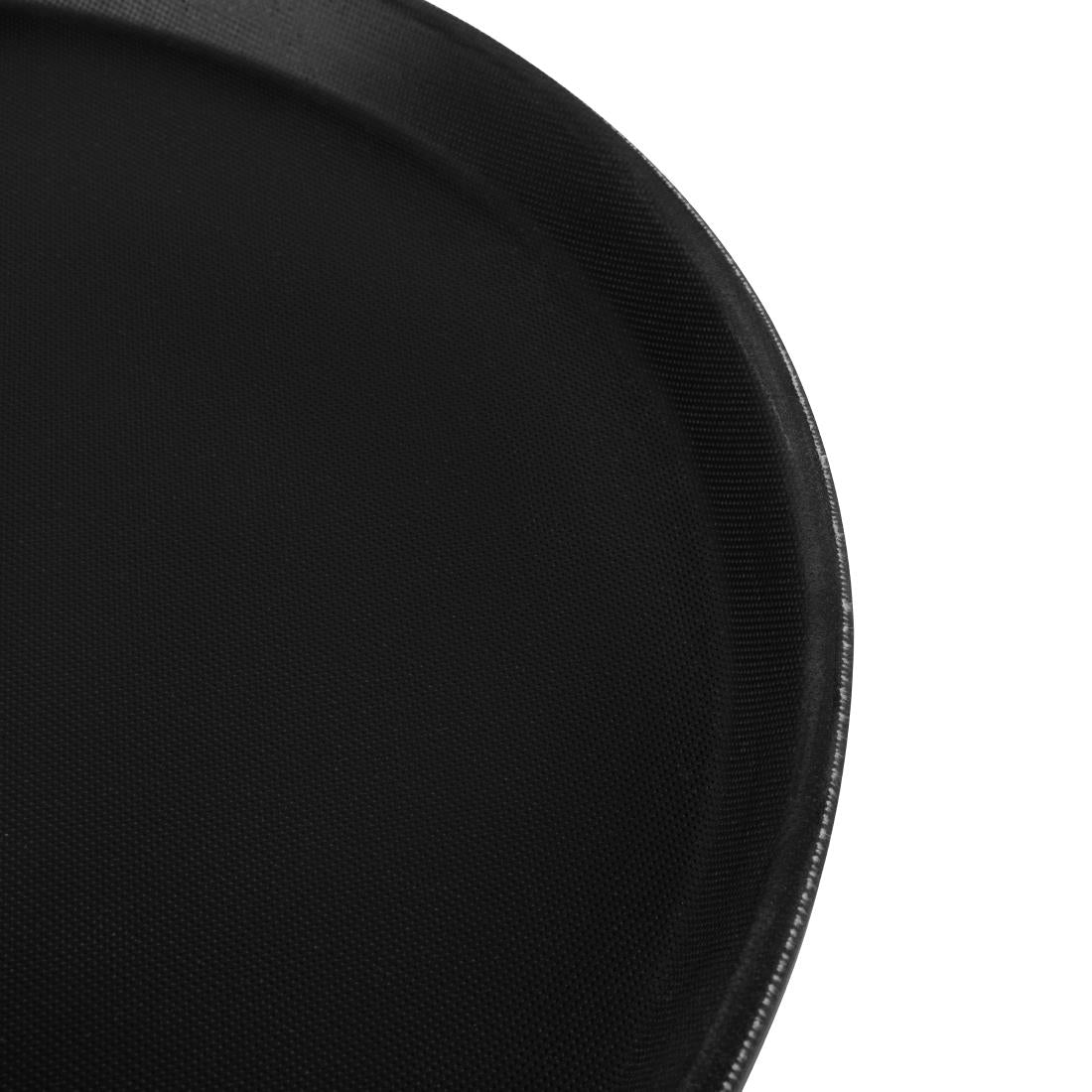 Beaumont Plastic Non-Slip Round Tray Black 355mm