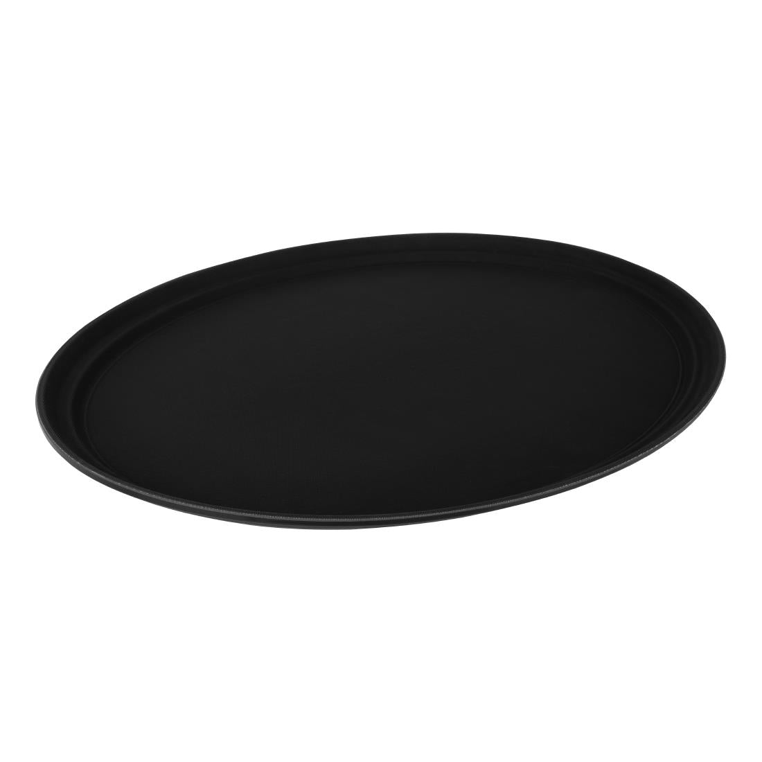Beaumont Plastic Non-Slip Oval Tray Black 560x675mm