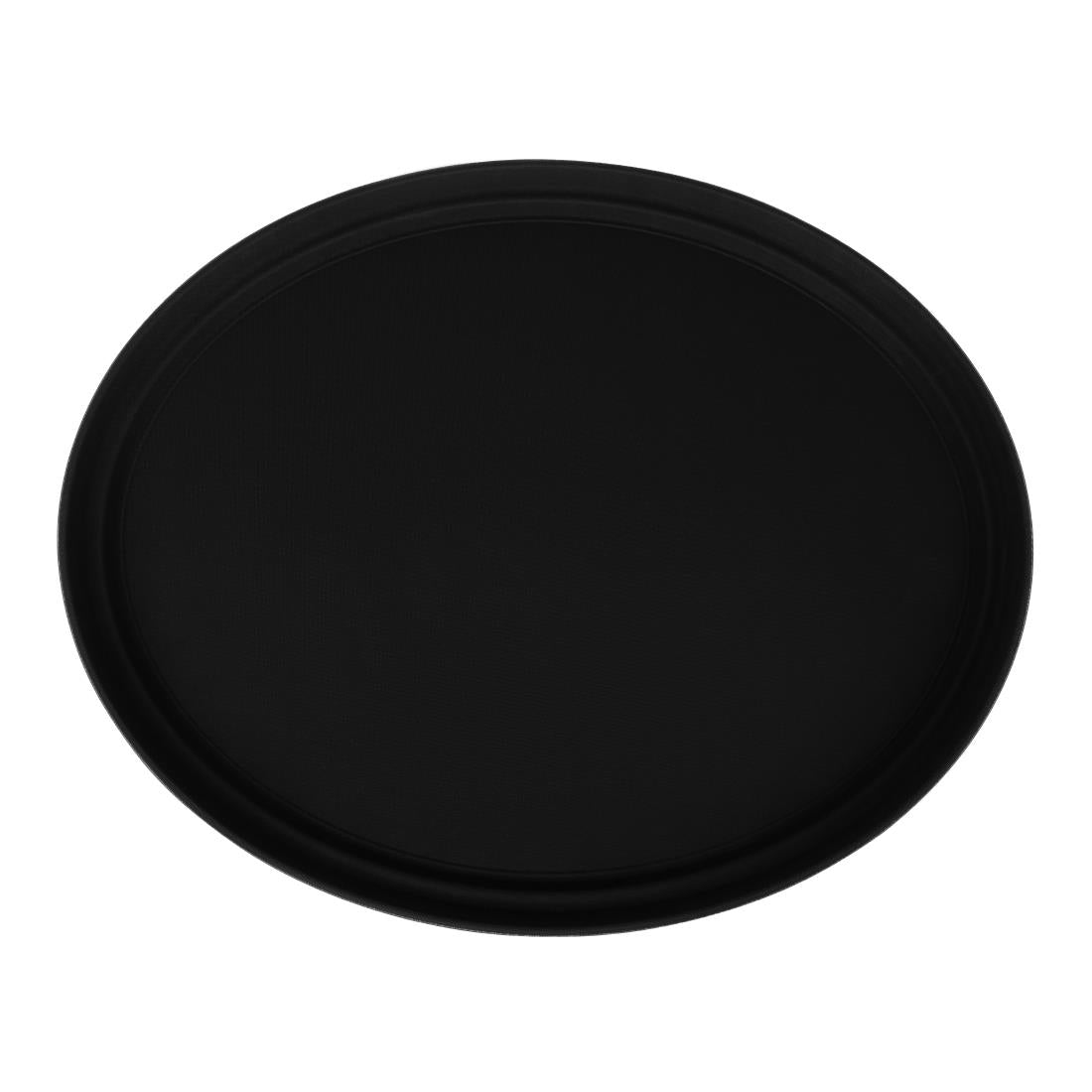 Beaumont Plastic Non-Slip Oval Tray Black 560x675mm