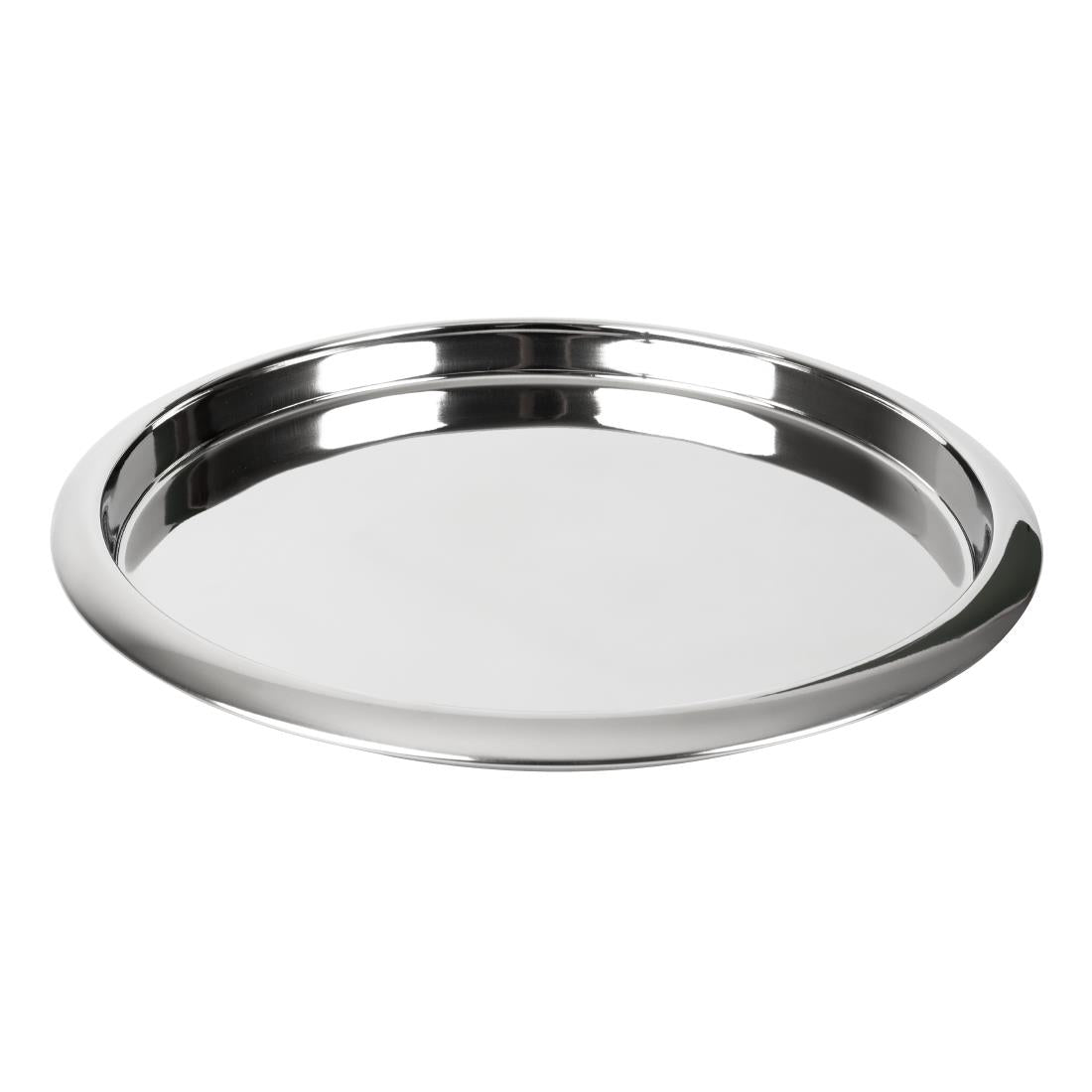 Beaumont Stainless Steel Round Tray Mirrored 355mm