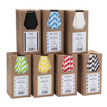 Beaumont Paper Straws Blue & White Stripe 200mm (250 Pack)