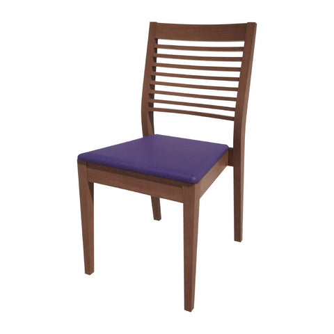 Bolero Bespoke Marty B Stacking Chair in Blue/Walnut