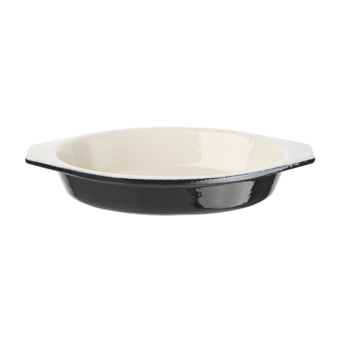 Vogue Cast Iron Oval Gratin Dish Black 650ml product image