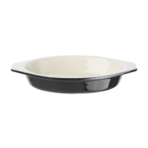 Vogue Cast Iron Oval Gratin Dish Black 650ml product image