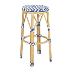 Bolero Parisian Style PE Rattan Bar Stools Blue (Pack of 2)