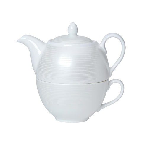 William Edwards Spiro Teacup and Pot Sets White (Pack of 6)