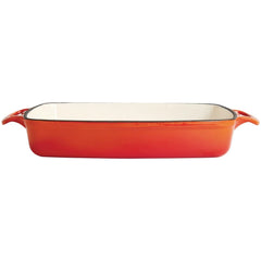 Vogue Rectangular Cast Iron Dish Orange 2.8Ltr