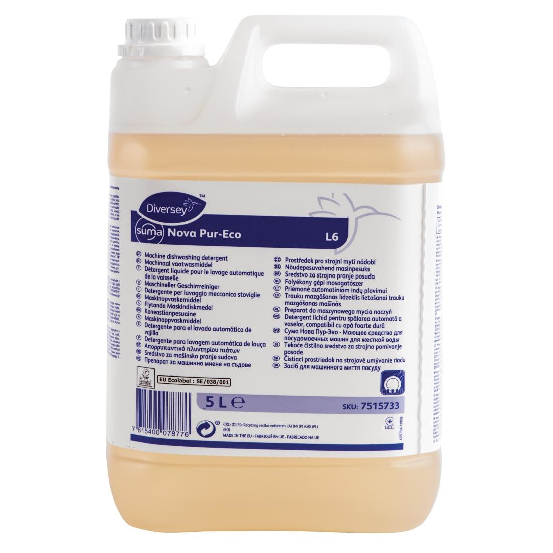 Diversey Suma Nova Pur Eco L6 Dishwashing Detergent (2x5Ltr)