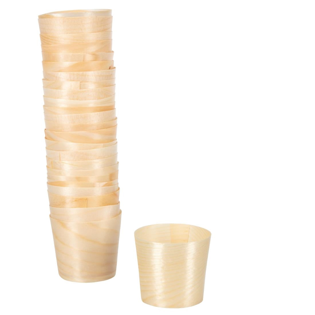 Fiesta Compostable Wooden Sauce Pots 38ml / 1.25oz (100 Pack)