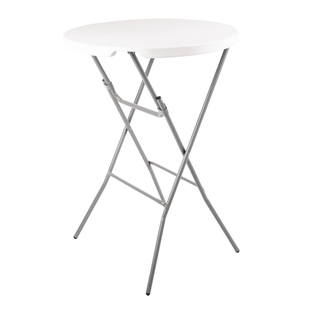 Bolero Round Poseur Folding Table White 800mm