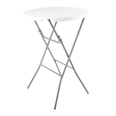 Bolero Round Poseur Folding Table White 800mm
