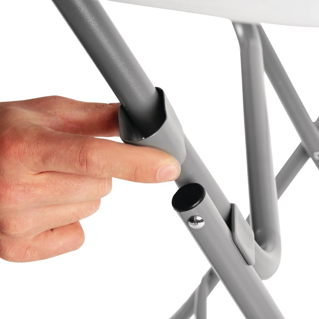 Bolero Round Poseur Folding Table White 800mm