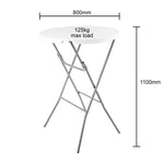 Bolero Round Poseur Folding Table White 800mm