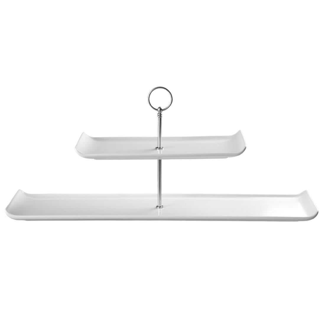 Churchill 2 Tier Rectangular Plates Tower 560mm (2 Pack)