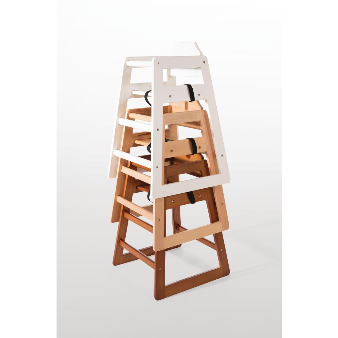 Bolero Wooden High Chair Antique White Finish