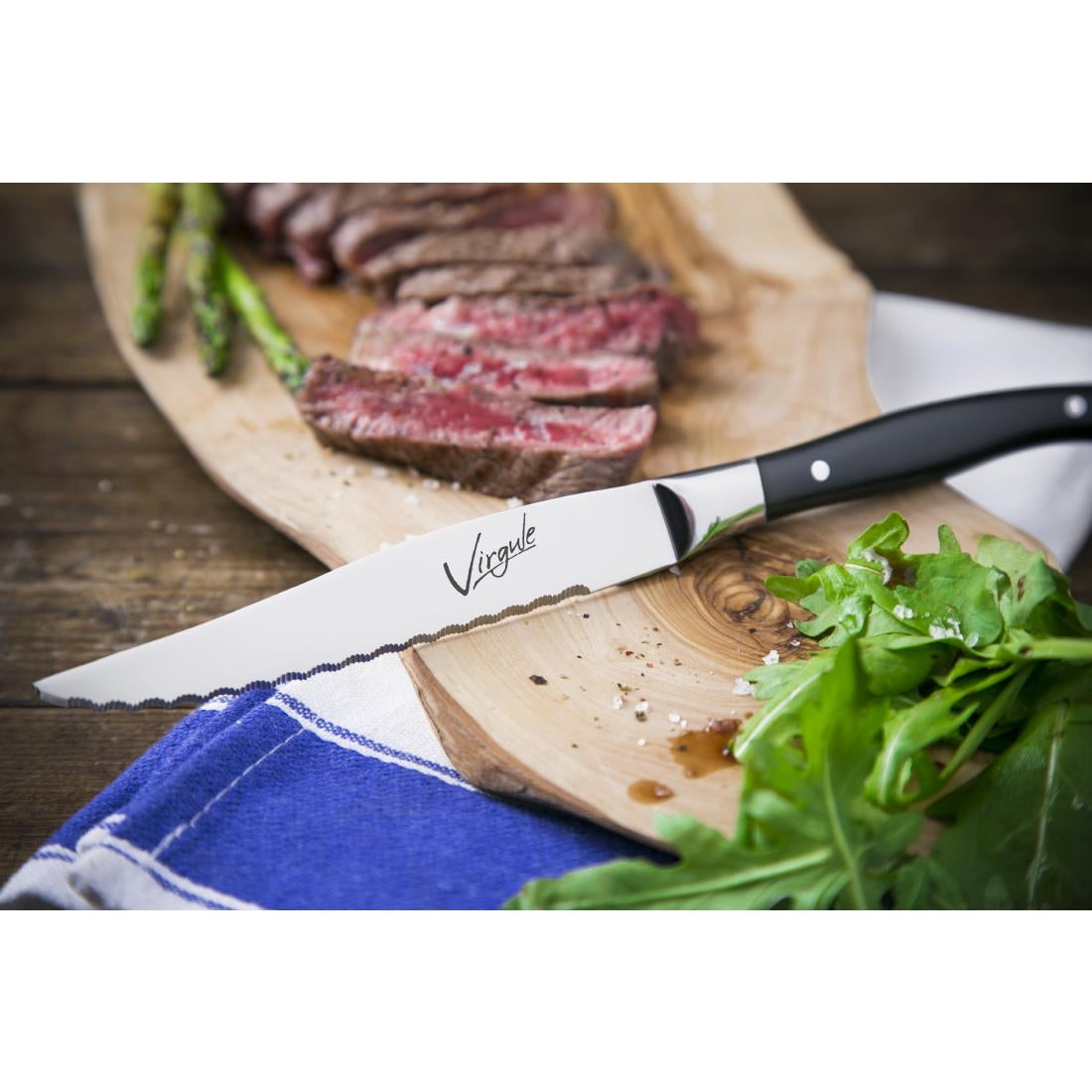 Amefa Virgule Steak Knife Black - 230mm 9' (12 Pack)