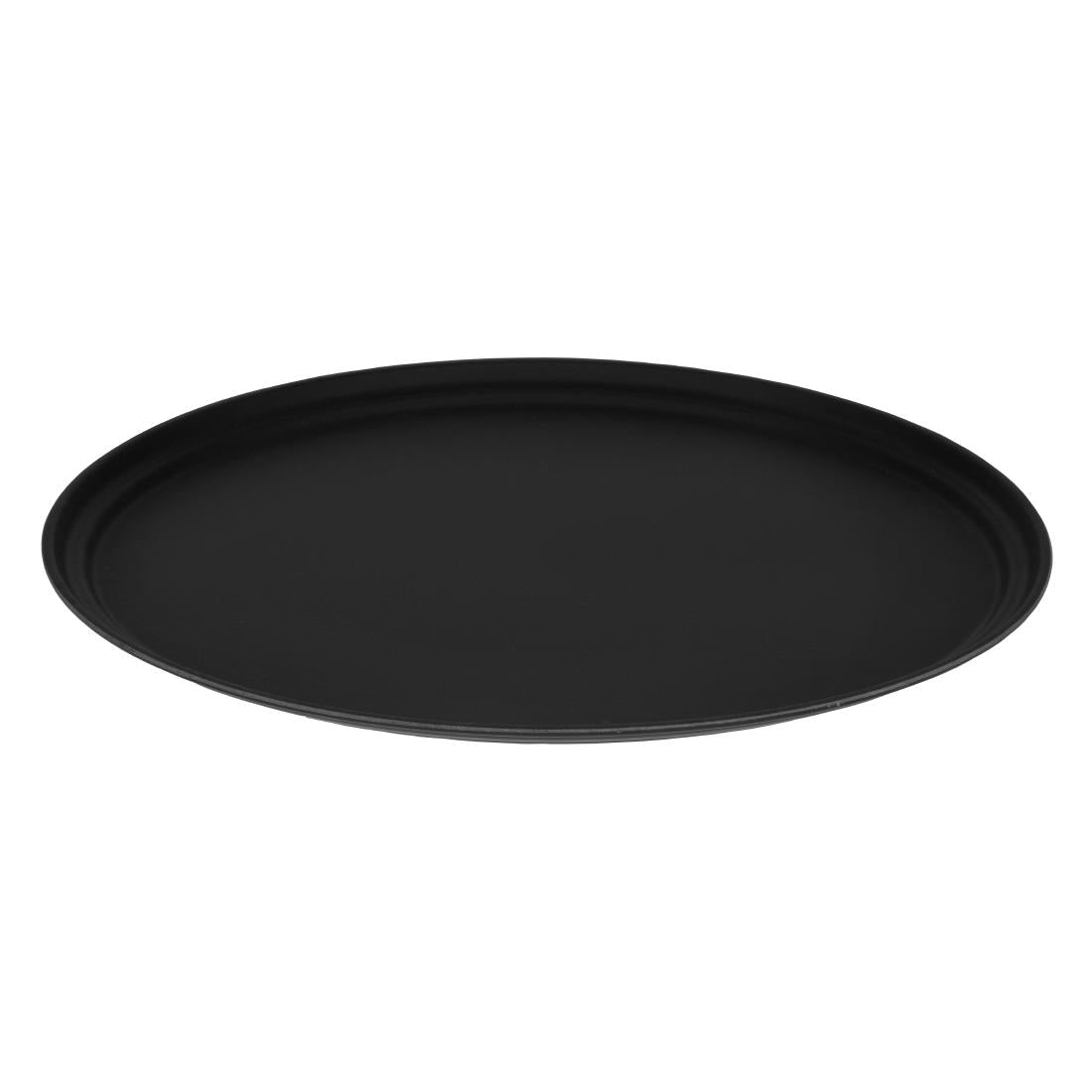 Cambro Camtread Fibreglass Oval Non-Slip Tray Black 600mm