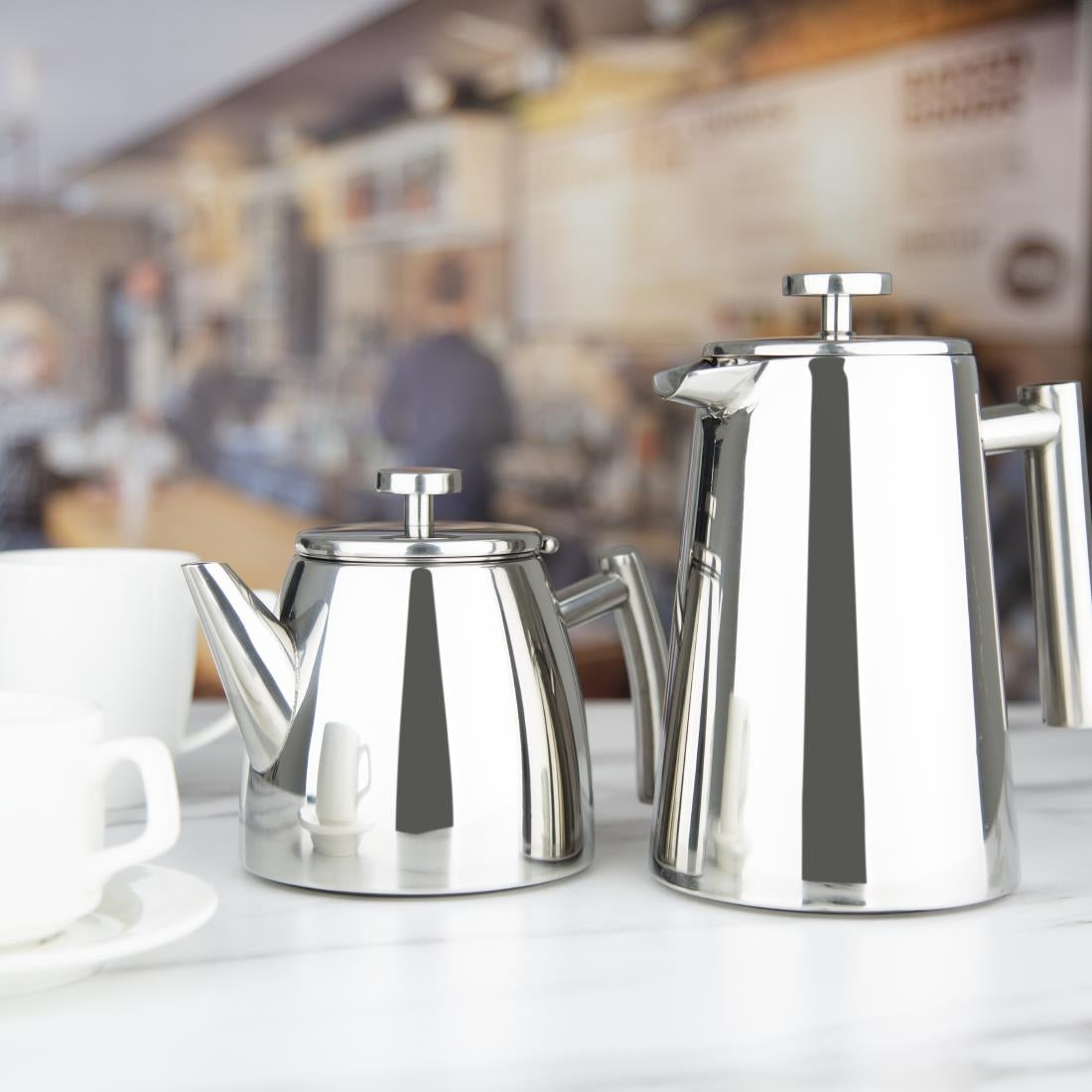 Olympia Conical Insulated Stainless Steel Teapot with Filter 600ml