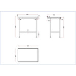 Vogue Stainless Steel Wall Table with Upstand 900x600mm