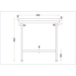 Vogue Stainless Steel Wall Table with Upstand 900x600mm