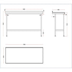 Vogue Stainless Steel Wall Table with Upstand 1800x600mm