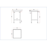 Vogue Stainless Steel Wall Table with Upstand 600x650mm