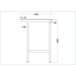 Vogue Stainless Steel Wall Table with Upstand 600x650mm