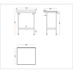 Vogue Stainless Steel Wall Table with Upstand 900x900mm