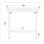 Vogue Stainless Steel Wall Table with Upstand 1200x650mm