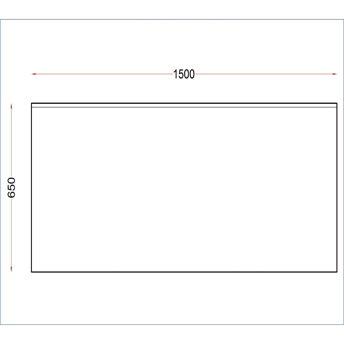 Vogue Stainless Steel Wall Table with Upstand 1500x650mm