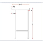 Vogue Stainless Steel Wall Table with Upstand 1500x650mm