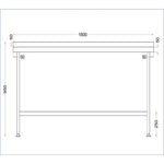Vogue Stainless Wall Table with Upstand 1800x650mm