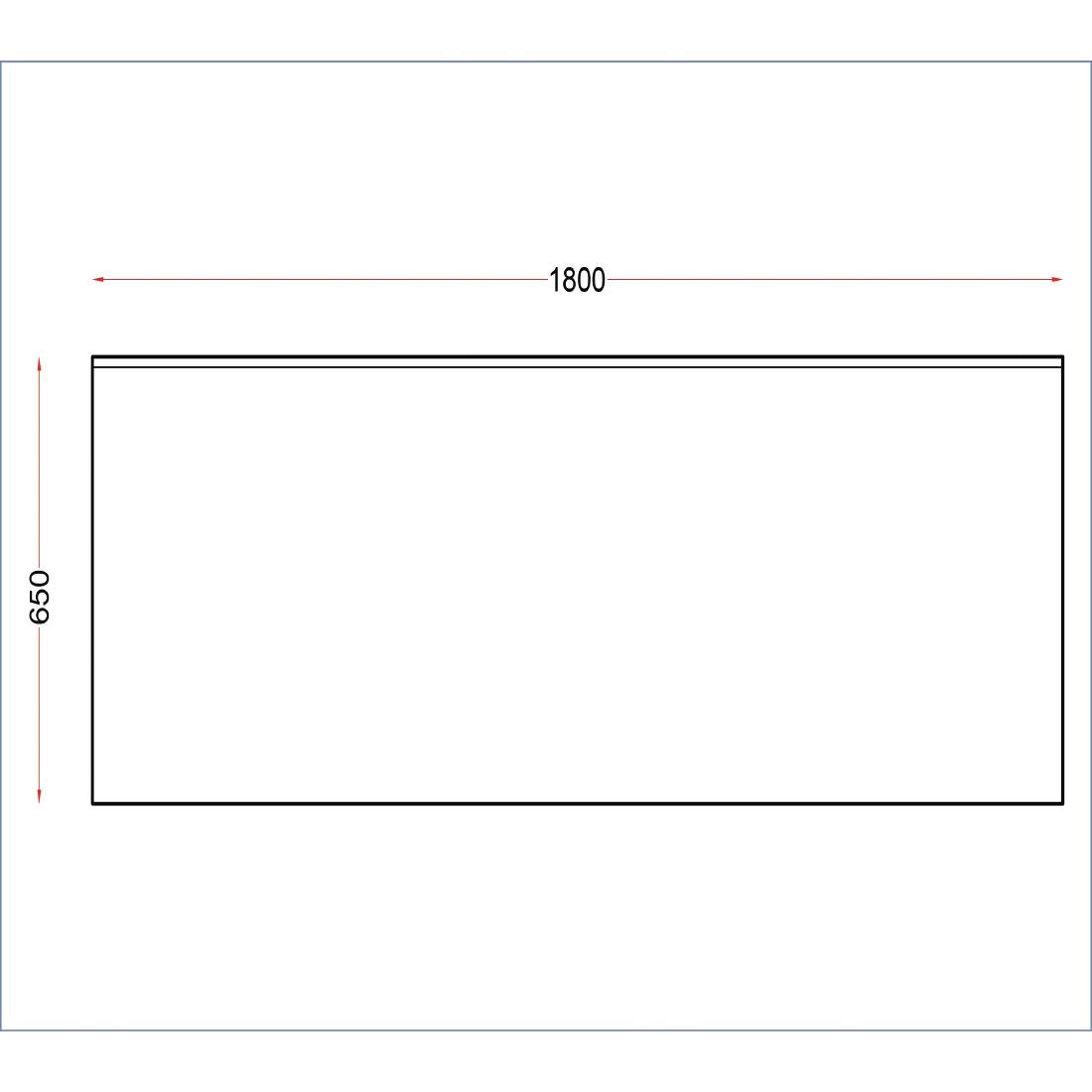 Vogue Stainless Wall Table with Upstand 1800x650mm