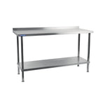 Vogue Stainless Steel Wall Table with Upstand 1500x650mm